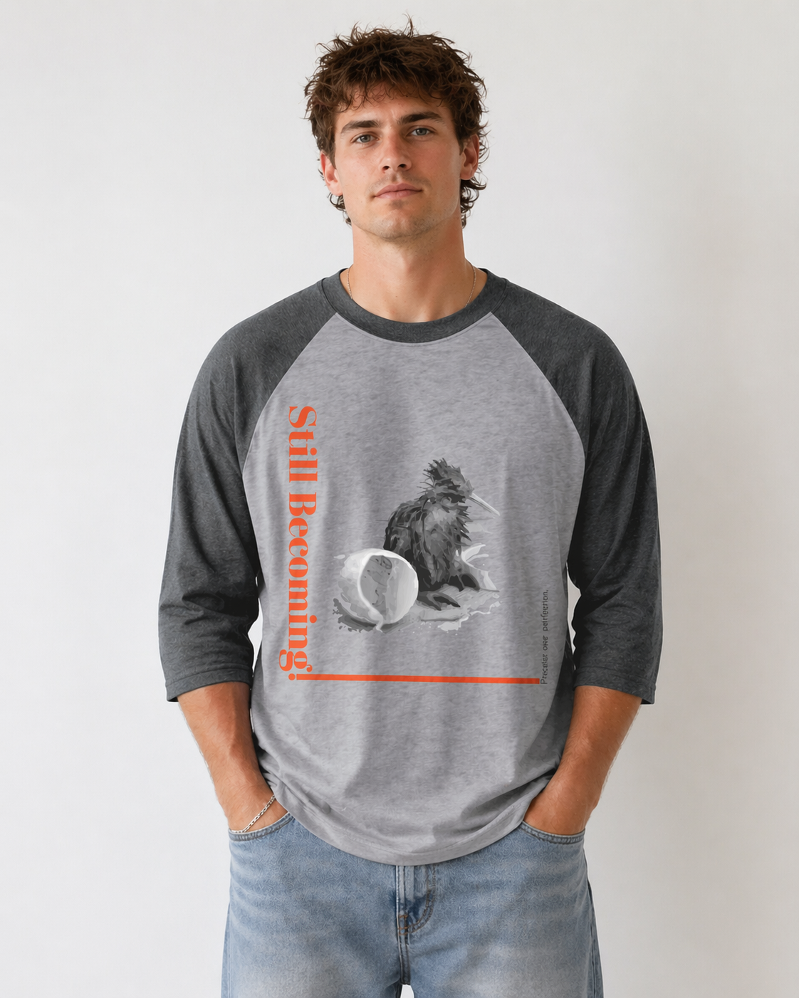 Still Becoming Raglan Tee Kiwi Hatch Graphic