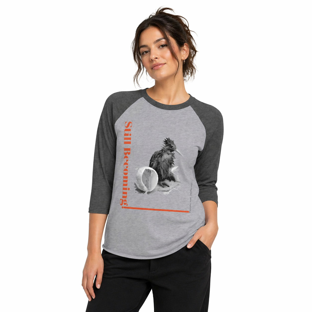 Still Becoming Raglan Tee Kiwi Hatch Graphic